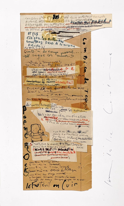 Original manuscript of the song &#8220;Le fauteuil en cuir&#8221; - © christian berst — art brut