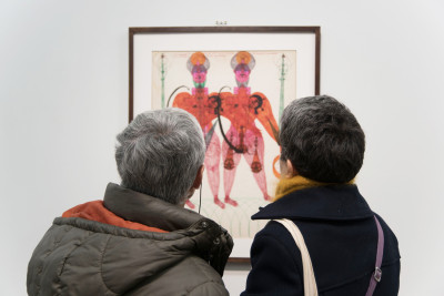 exhibition view of *the beyond : on the edge of the visible and the invisible*, christian berst art brut, paris, 2019. - © christian berst art brut, photo: elena groud, christian berst — art brut