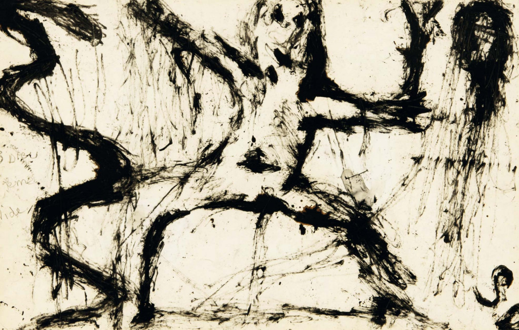 sans dieu je me vide, circa 1935. encre sur papier, 31.9 x 49.3 cm - © christian berst — art brut