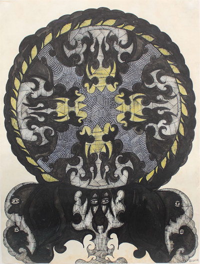 nearly 30 art brut artists are featured in the drawing exhibition from the Antoine de Galbert Collection. - © christian berst — art brut