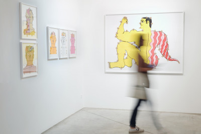 exhibition view of *fuerza cubana 2: misleidys & rigo*, christian berst art brut, paris, 2018. - © ana&iuml;s docteur, christian berst — art brut