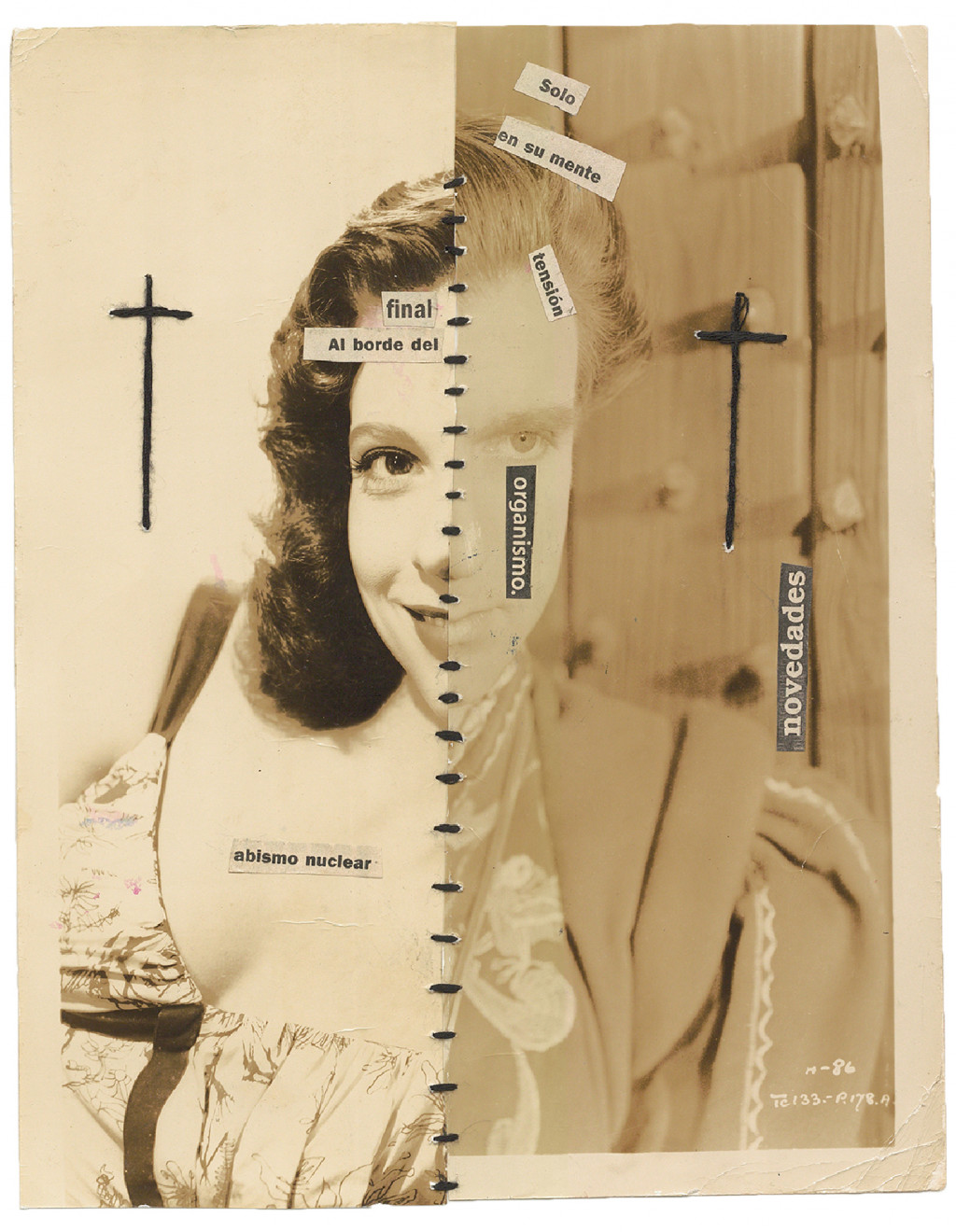 Jorge Alberto Cadi, *untitled*, circa 2015. collage and sewing on photography, 10.91 x 8.54 in - © christian berst — art brut