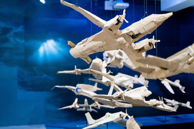 exhibition view of *hans-jörg georgi: noah's planes*, christian berst art brut, Paris, 2022-2023 - © &copy; Say Who / Maril&ugrave; Parisi, christian berst — art brut